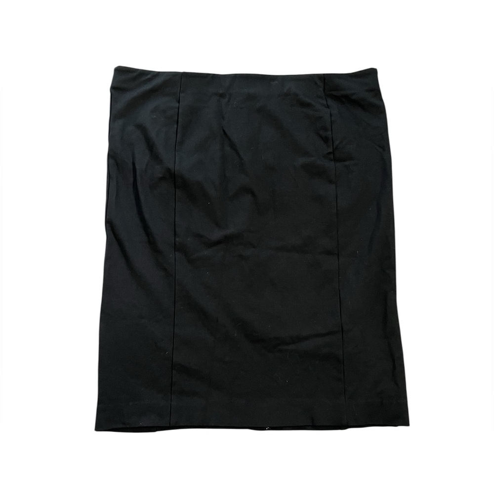 NWOT Ann Taylor Black Stretch Elastic Waist Knee Length Pencil Skirt Size 16